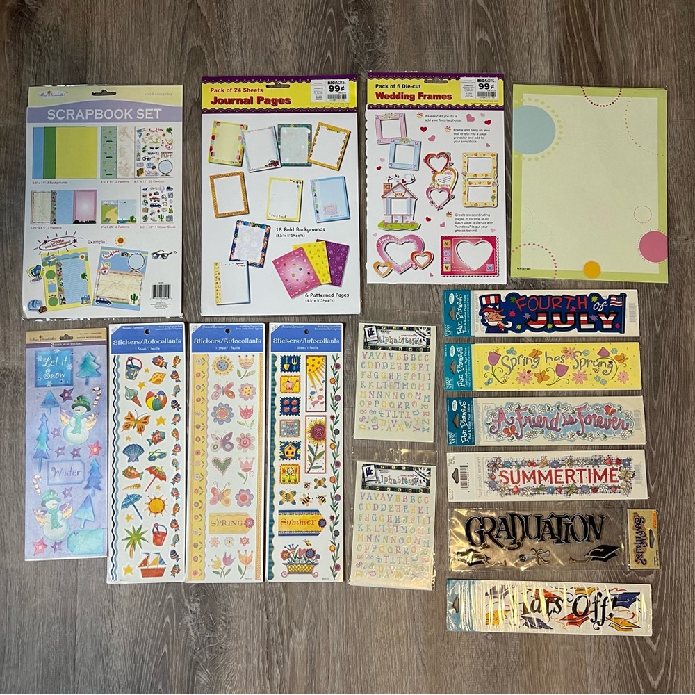 NIP Scrapbooking Sticker, Pages, Die Cut Set Holidays‎ Seasons Wedding Travel